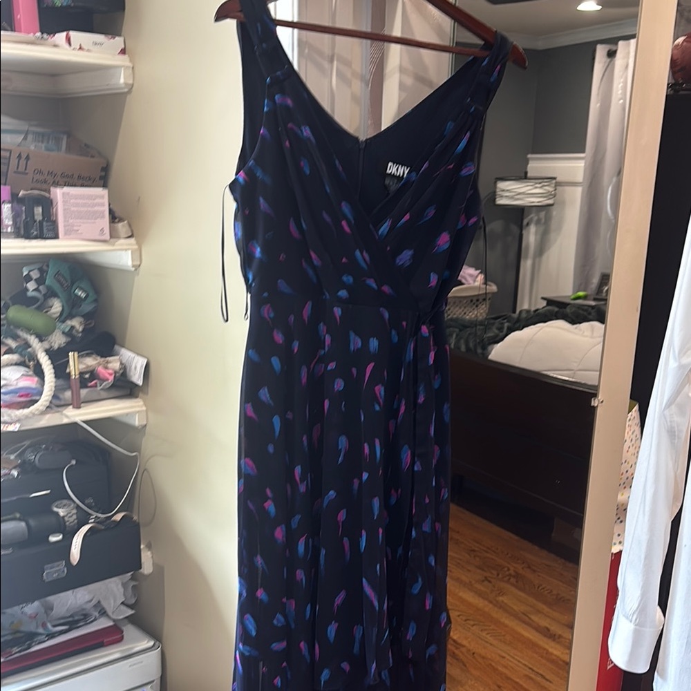 DKNY Women's Black and Purple Dress